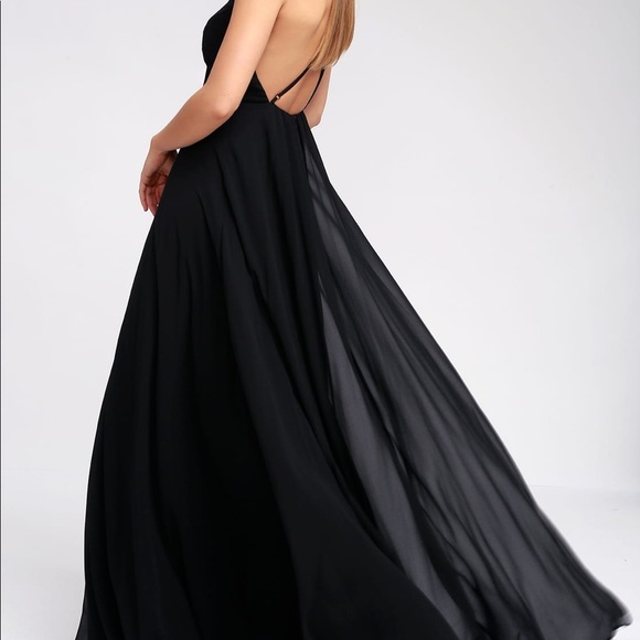 Black plain prom dress - Picture 3 of 7